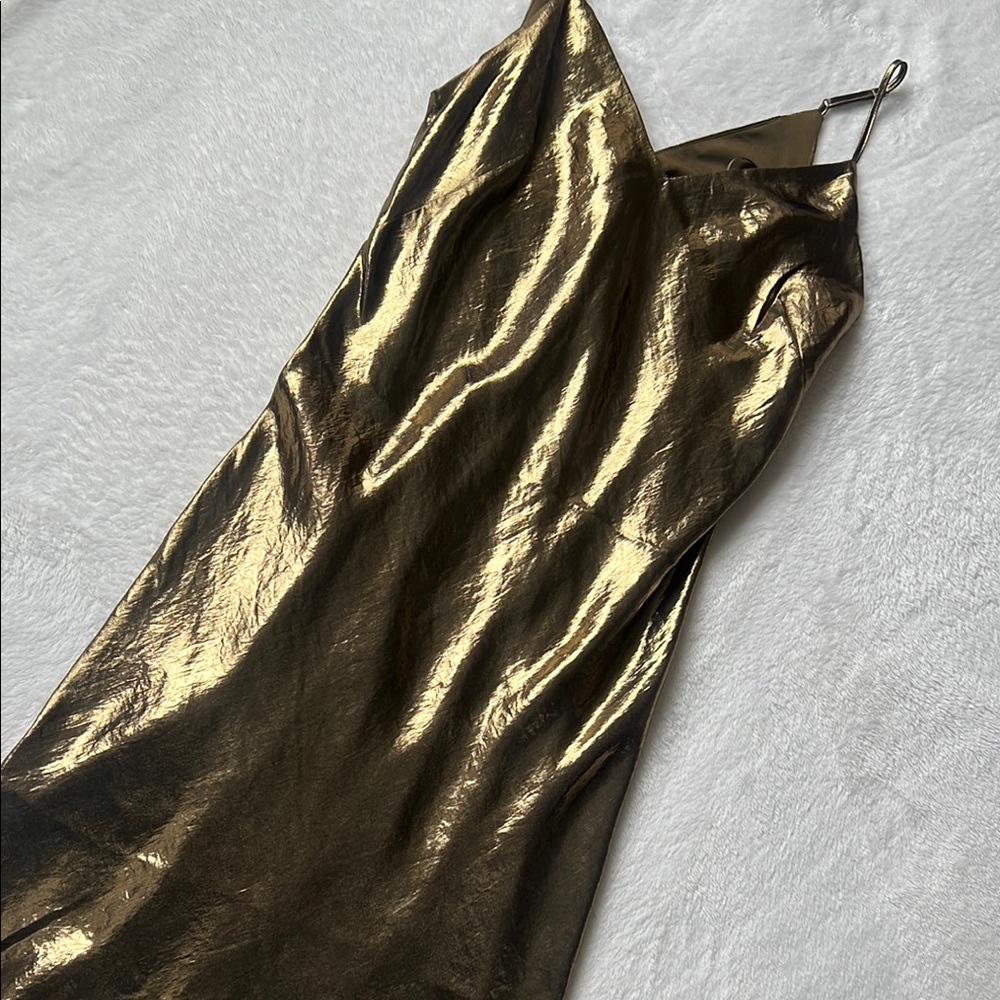 Express Gold Metallic Dress